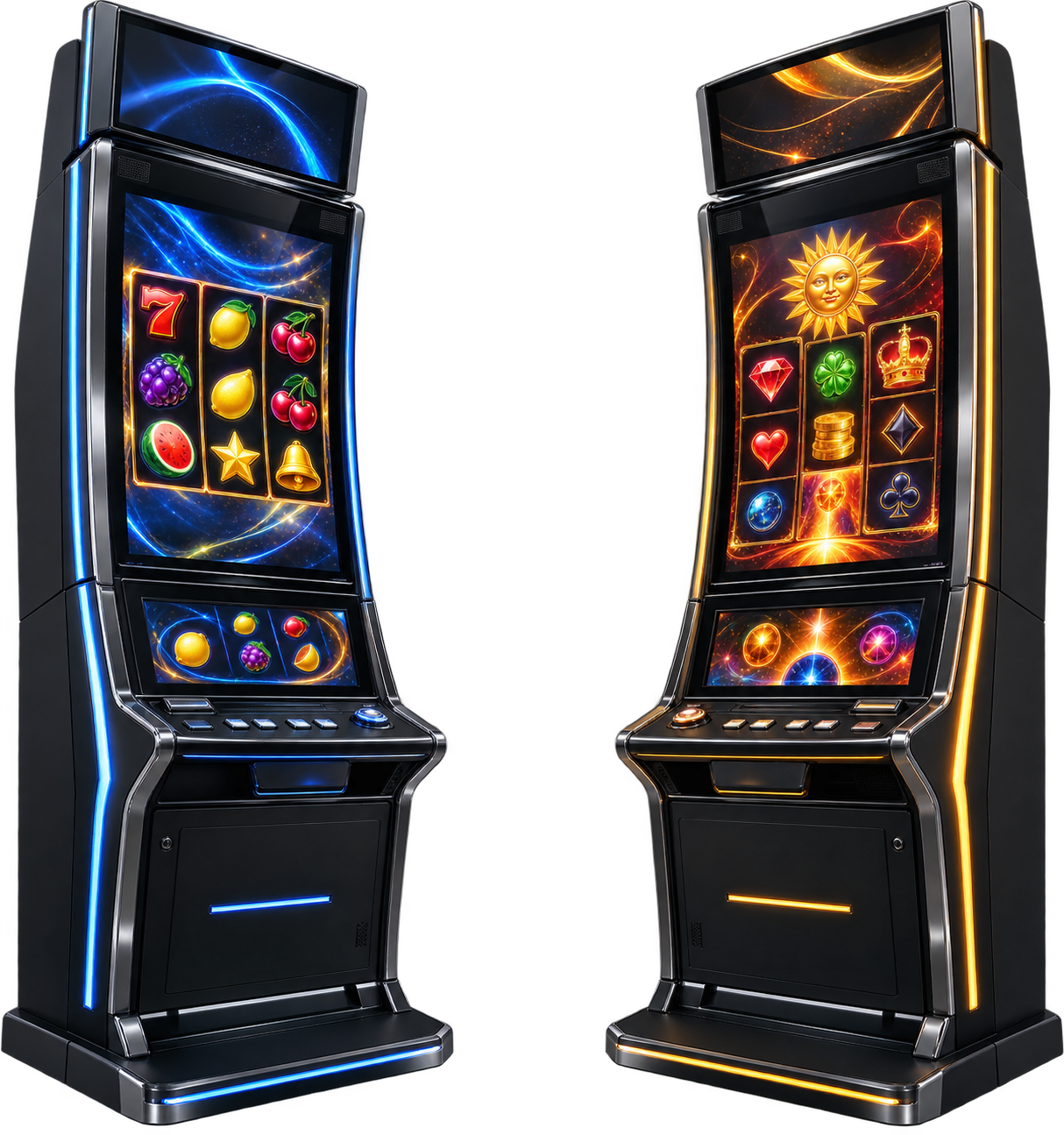 KI-generierte Geldspielgeräte als Hintergrundmotiv